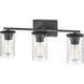 Verlana 3 Light 22 inch Matte Black Bathroom Vanity Light Wall Light